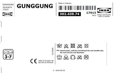 Identifying tags on suspension strap