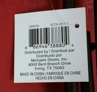 Hangtag on table