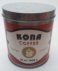 DD brand 13-ounce coffee tin candle