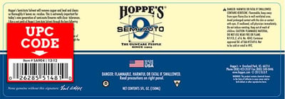 Detail of Semi-Auto Gun Bore Cleaner Label denoting location of UPC code and Item number