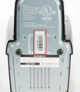 Identification number is located on a white sticker on the bottom of the brewers