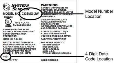 Date code location – product label
