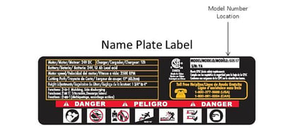 Model number location