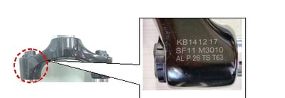 Location of bicycle fork’s serial number, model name and model specs