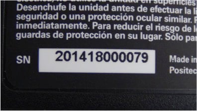 Serial number on the back of the blower/vac