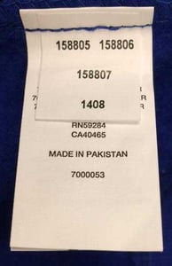 Tag on recalled Children’s Place varsity jacket