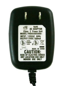 Ambient Weather radio AC power adapter label