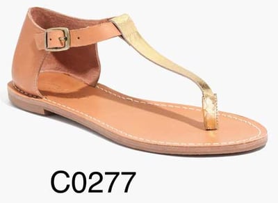 Sightseer T-Strap Thong Sandal in Metallic Colorblock