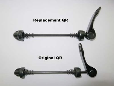 Quick release lever in open position