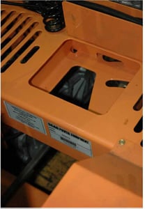 Scag Liberty-Z serial number plate under seat