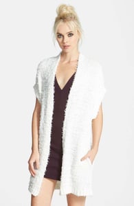 Nordstrom Leith Brand Open Vest Sweater in Black in Cream