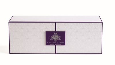 The gift set came in a white and purple box