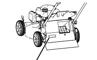 Model and serial numbers are located on a decal affixed to the rear of the machine