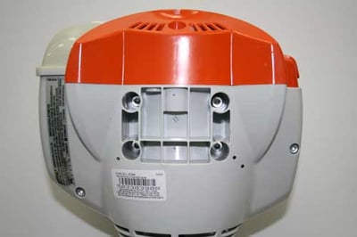 Location of serial number on the bottom of the engine