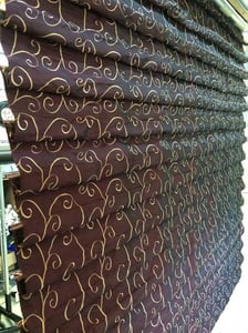 Example of recalled hobble-style Roman shade (front)