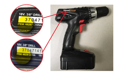 Harbor Freight Drill - Location of Item Numbers