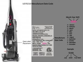 Dirt Devil Total Pet Cyclonic Upright vacuum manufacture date code