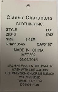 Classic Character’s Elf Booties Hang Tag