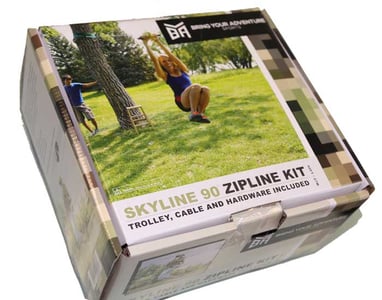 BYA Skyline 90-ft backyard zipline kit