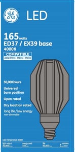 GE HID LED replacement lamp carton (front)