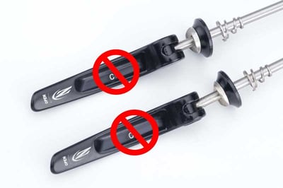 Only quick releases without a marking at the center of the underside of the lever are included in this recall.