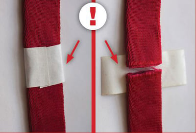 Tape splice in the nylon runner