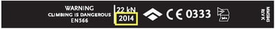 Warning label on the nylon runners