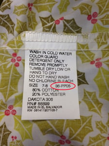 Style number location