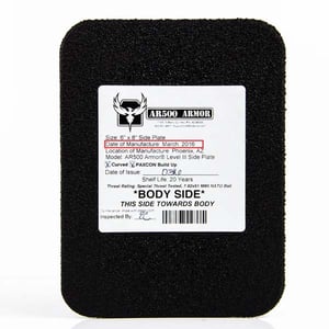 AR500 Armor Square Back Plate Body Armor
