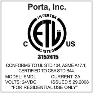 Label affixed to the bottom of the EMDL cover