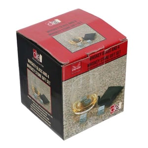 Whiskey Glass and 4 Whiskey Stone Set