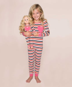 Dark pink, gray and white pajamas