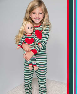 Green and white pajamas