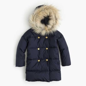 J. Crew Girls Puffer Coat in navy (blue)