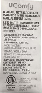 UComfy label on heat wrap