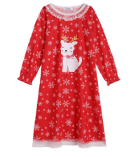 Recalled Arshiner nightgown - "Reindeer cat and snowflakes" print