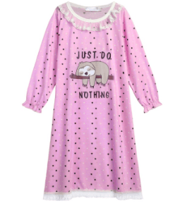 Recalled Arshiner nightgown - "Sloth just do nothing" print