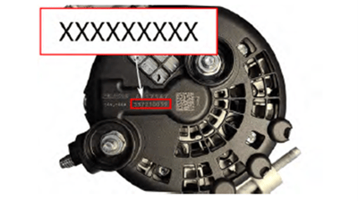 Recalled Alternator Serial Number Location