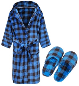 Recalled BTPEIHTD children's robe in blue plaid