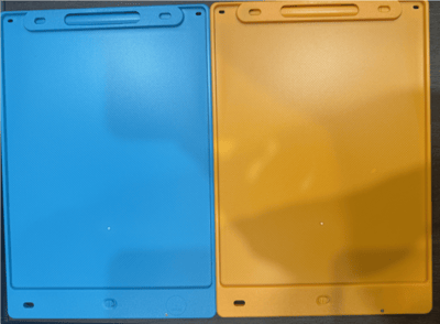 Recalled KTEBO Writing Tablet Toys in Blue/Orange (back)