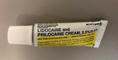 Recalled Lidocaine and Prilocaine Cream - 5 gram tube - NDC 0168-0357-05