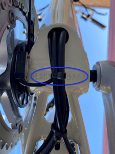 Recalled Linus electric bicycle serial number location on the frame's underside