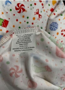 Recalled Oaks Apparel Company Children's Nightgown's inside seam label