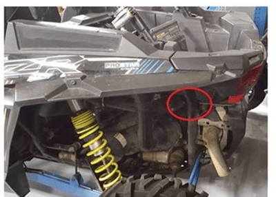 Recalled Polaris RZR Recreational Off-Road Vehicle VIN Location