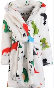 Recalled SGMWVB Children's Robe - white dinosaur