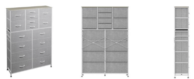 Recalled WLIVE Fabric 16-Drawer Dresser in Light Gray