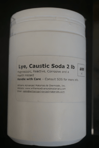 Recalled Williams Advanced Materials & Chemicals - Sodium Hydroxide (Lye, Caustic Soda) jar