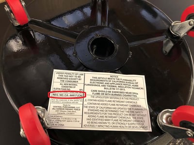 Product registration number CA-44417 can be found on a white label located on the bottom of the storage tray