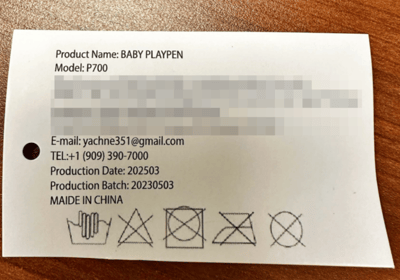 Removable tag with model number "P700"