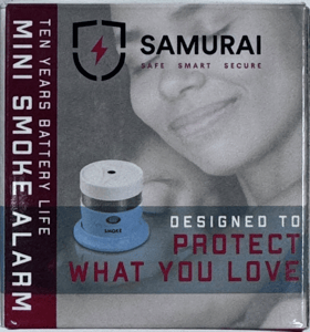 Recalled Samurai Mini Smoke Alarm - packaging